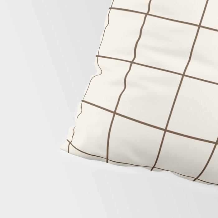 Grid (Cream/Chocolate) Pillow Sham Gallery Image 4
