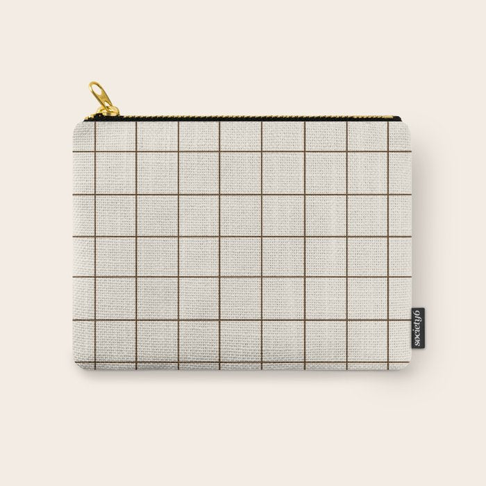 Grid (Cream/Chocolate) Carry All Pouch Gallery Image 1