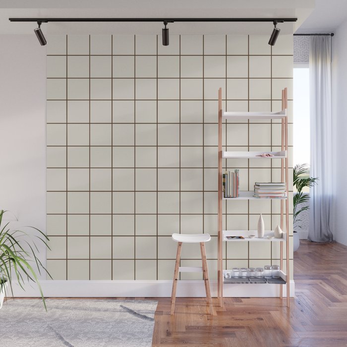 Grid (Cream/Chocolate) Wall Mural Gallery Image 1