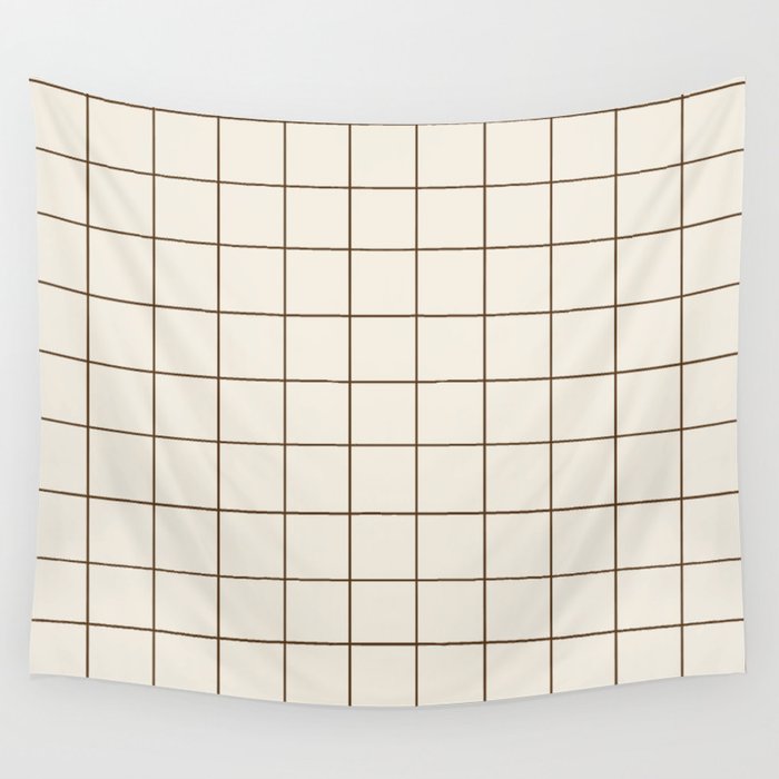 Grid (Cream/Chocolate) Wall Tapestry Gallery Image 4