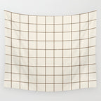Grid (Cream/Chocolate) Wall Tapestry Gallery Image 4