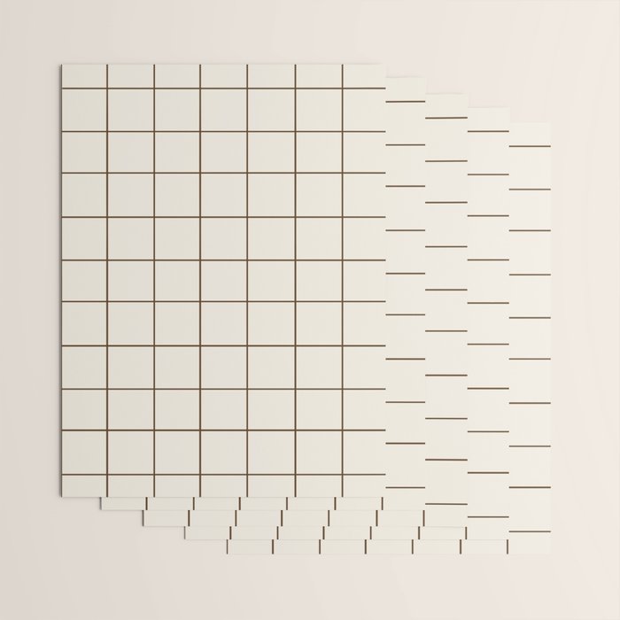 Grid (Cream/Chocolate) Wrapping Paper Gallery Image 3