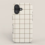 Grid (Cream/Chocolate) iPhone Case Gallery Image 1