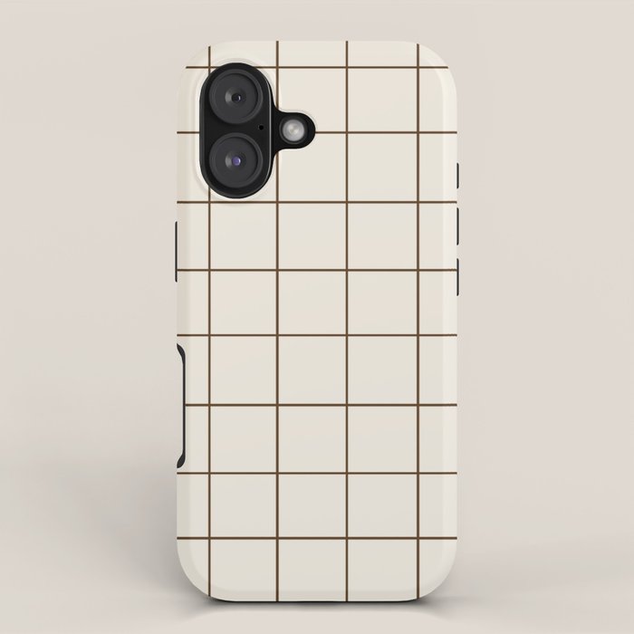 Grid (Cream/Chocolate) iPhone Case Gallery Image 1