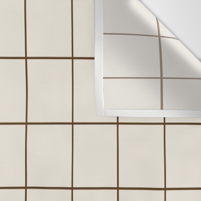 Grid (Cream/Chocolate) Wall Tapestry Gallery Image 3