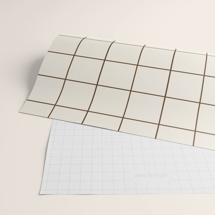 Grid (Cream/Chocolate) Wrapping Paper Gallery Image 2