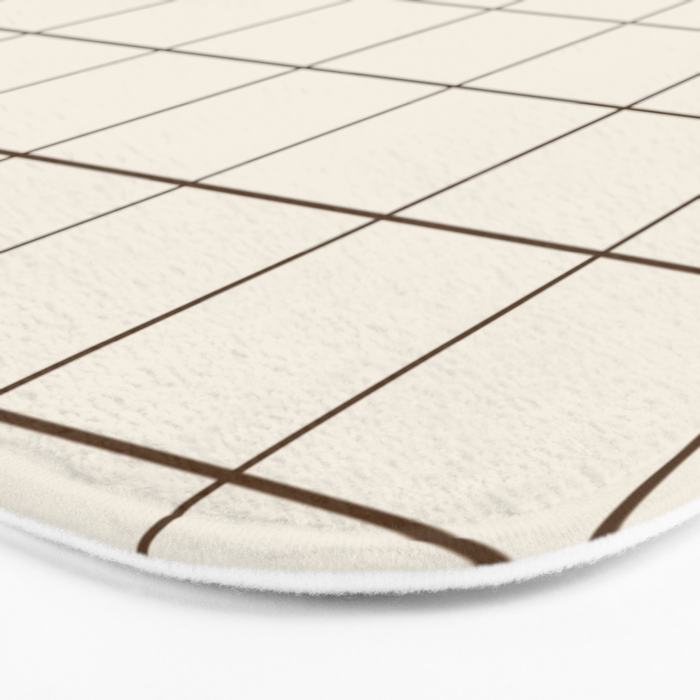 Grid (Cream/Chocolate) Bath Mat Gallery Image 3