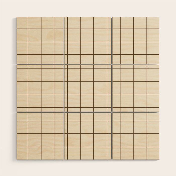 Grid (Cream/Chocolate) Wood Wall Art Gallery Image 1