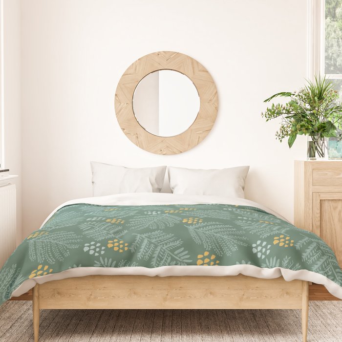 Winter & Woodsy Pine Trees in Forest Green Duvet Cover Gallery Image 3