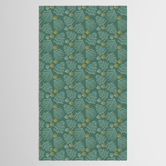 Winter & Woodsy Pine Trees in Forest Green Tablecloth Gallery Image 2