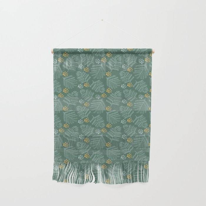 Winter & Woodsy Pine Trees in Forest Green Wall Hanging Gallery Image 1