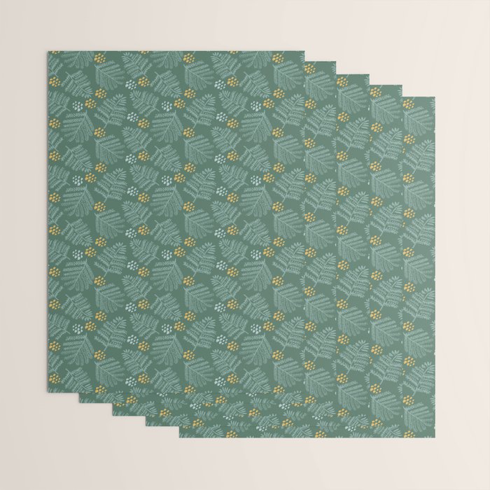 Winter & Woodsy Pine Trees in Forest Green Wrapping Paper Gallery Image 3