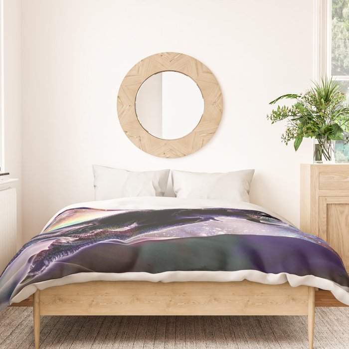 Galaxy Cat On Dinosaur Unicorn In Space Duvet Cover Gallery Image 3