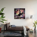 Galaxy Cat On Dinosaur Unicorn In Space Wood Wall Art Gallery Image 2