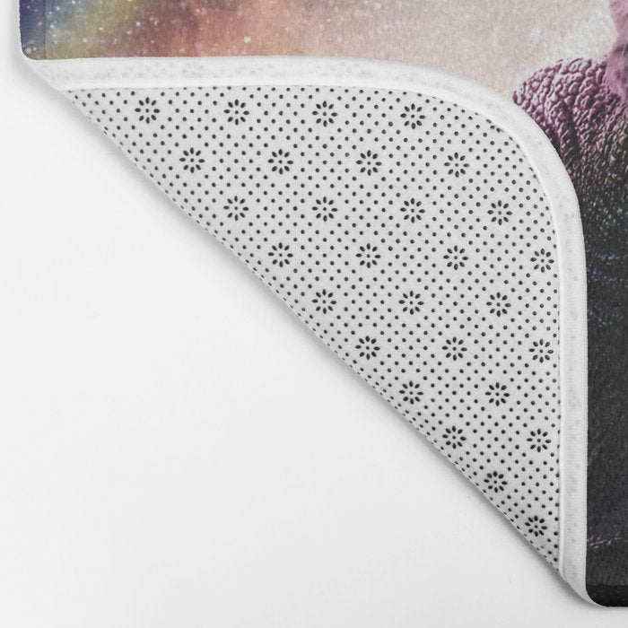 Galaxy Cat On Dinosaur Unicorn In Space Bath Mat Gallery Image 2