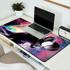 Galaxy Cat On Dinosaur Unicorn In Space Desk Mat Gallery Image 2