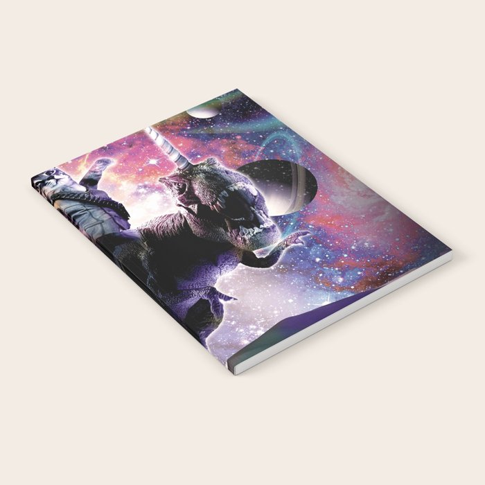 Galaxy Cat On Dinosaur Unicorn In Space Notebook Gallery Image 2