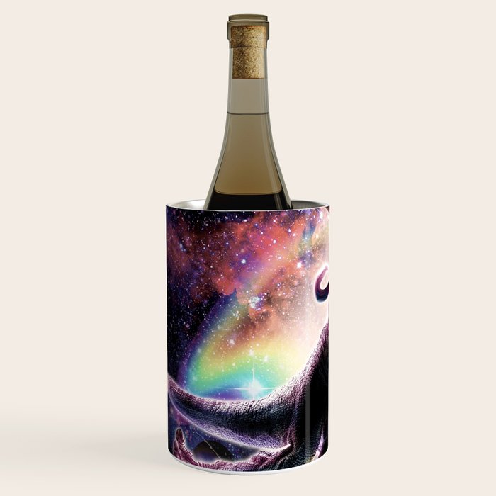 Galaxy Cat On Dinosaur Unicorn In Space Wine Chiller Gallery Image 2