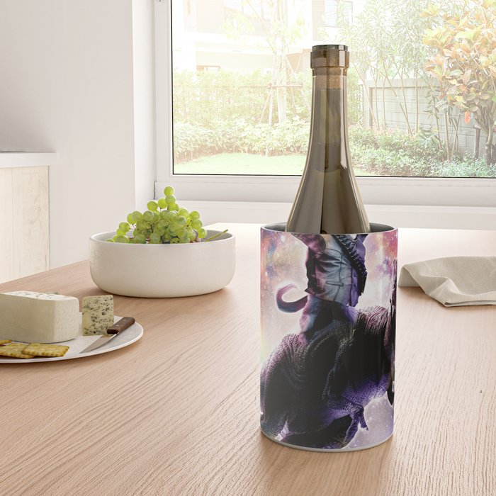 Galaxy Cat On Dinosaur Unicorn In Space Wine Chiller Gallery Image 4