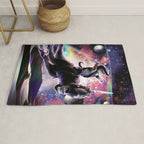 Galaxy Cat On Dinosaur Unicorn In Space Rug Gallery Image 1