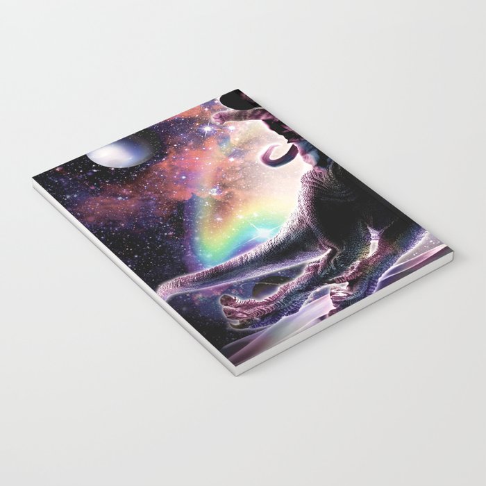Galaxy Cat On Dinosaur Unicorn In Space Notebook Gallery Image 3