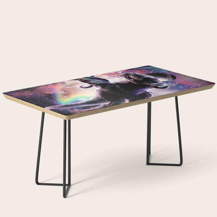 Galaxy Cat On Dinosaur Unicorn In Space Coffee Table Gallery Image 1