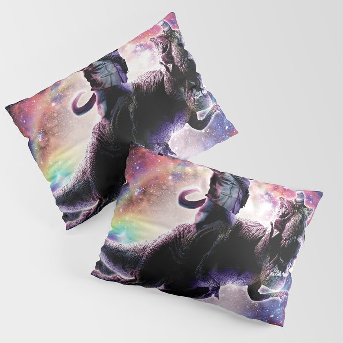 Galaxy Cat On Dinosaur Unicorn In Space Pillow Sham Gallery Image 3