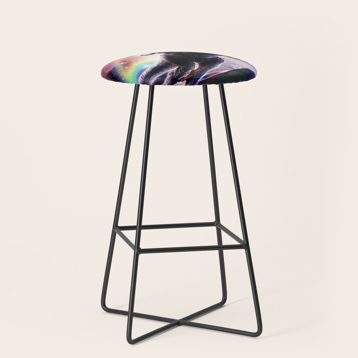 Galaxy Cat On Dinosaur Unicorn In Space Stool Gallery Image 1