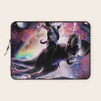 Galaxy Cat On Dinosaur Unicorn In Space Laptop Sleeve Gallery Image 1