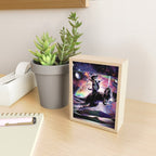 Galaxy Cat On Dinosaur Unicorn In Space Mini Art Print Gallery Image 2