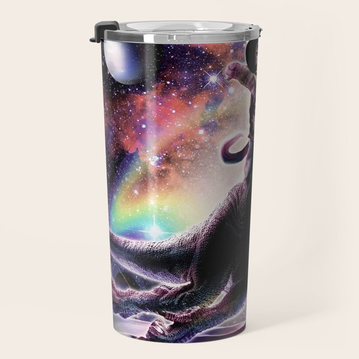 Galaxy Cat On Dinosaur Unicorn In Space Travel Mug Gallery Image 3