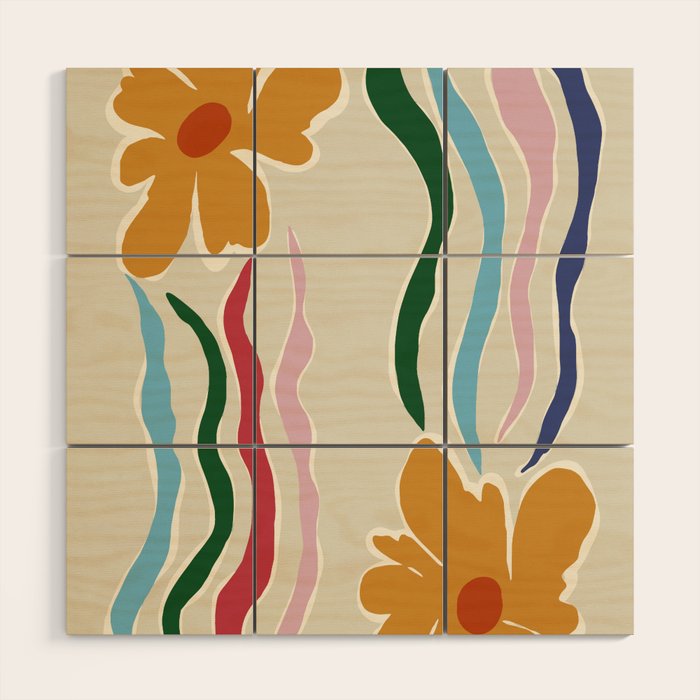 Floral Kite Wood Wall Art Gallery Image 1