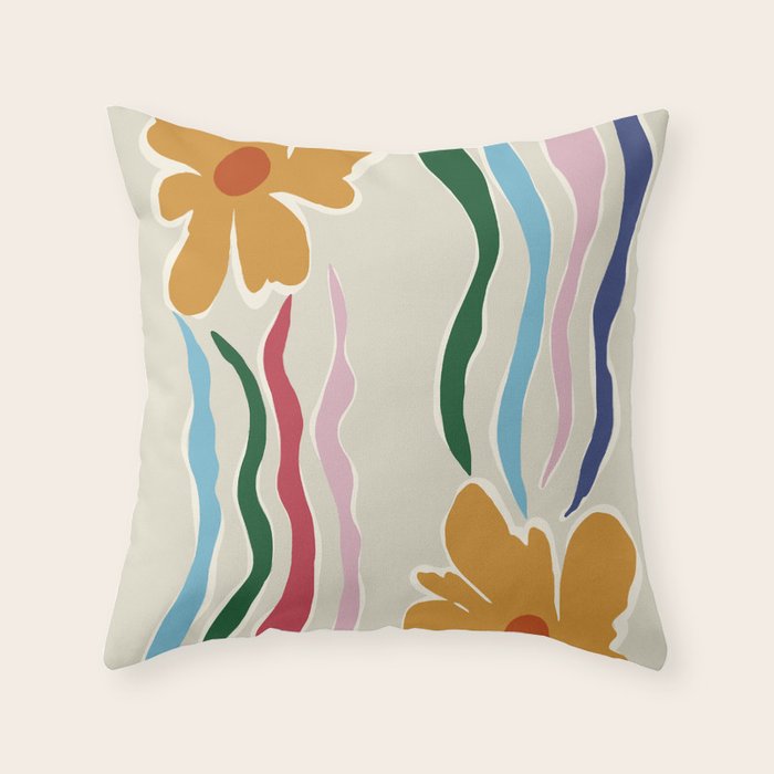 Floral Kite Throw Pillow Gallery Image 1