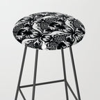 Black & White Cryptid Damask Stool Gallery Image 2