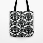 Black & White Cryptid Damask Tote Bag Gallery Image 1