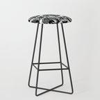 Black & White Cryptid Damask Stool Gallery Image 1