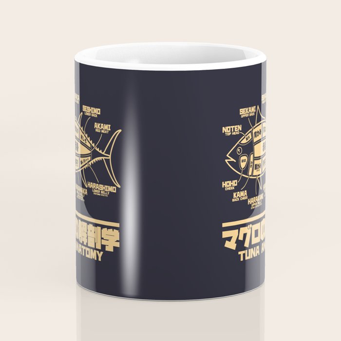 Tuna Anatomy Japanese Maguro Sushi - Black Sand Coffee Mug Gallery Image 4