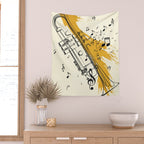 Abstract Minimal Musical Instrument 4 Wall Tapestry Gallery Image 2