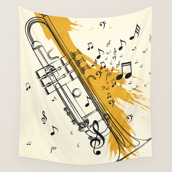 Abstract Minimal Musical Instrument 4 Wall Tapestry Gallery Image 1