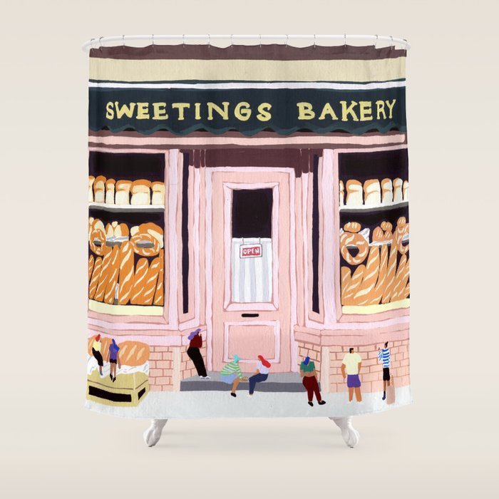 Sweetings Bakery Shower Curtain Gallery Image 1