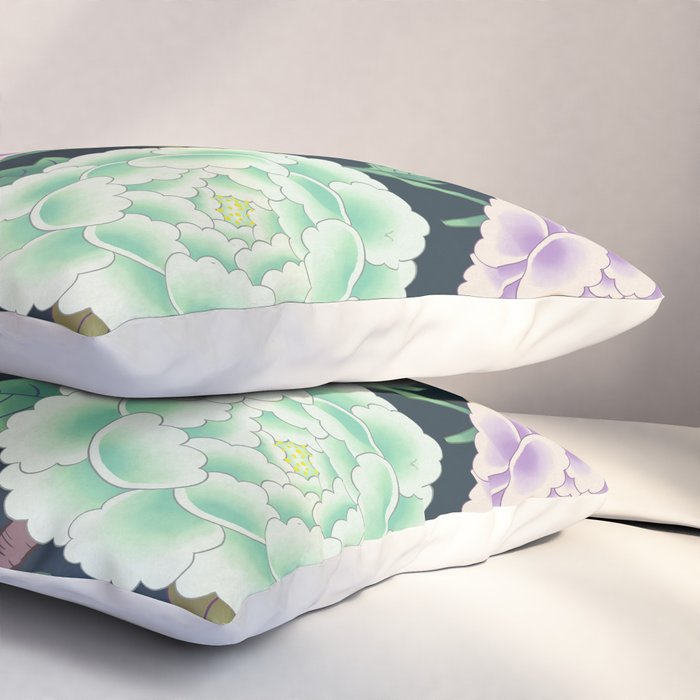 Minhwa(Korean traditional/folk art): Peony Flowers and Rock Pillow Sham Gallery Image 3