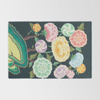 Minhwa(Korean traditional/folk art): Peony Flowers and Rock Rug Gallery Image 2