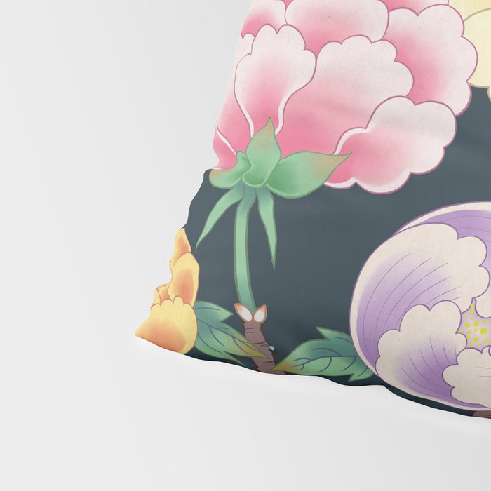 Minhwa(Korean traditional/folk art): Peony Flowers and Rock Pillow Sham Gallery Image 4