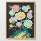 Minhwa(Korean traditional/folk art): Peony Flowers and Rock Serving Tray Gallery Image 1