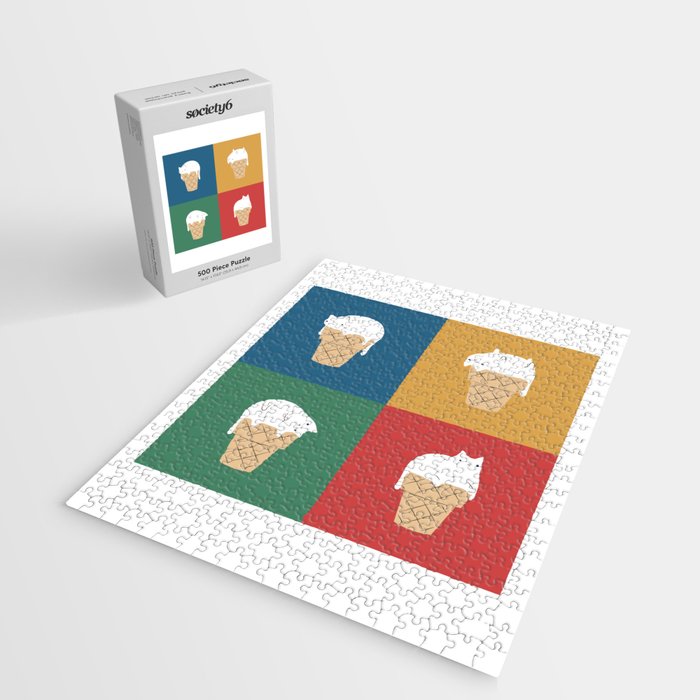 Cat Ice Cream 2x2 Jigsaw Puzzle Gallery Image 2
