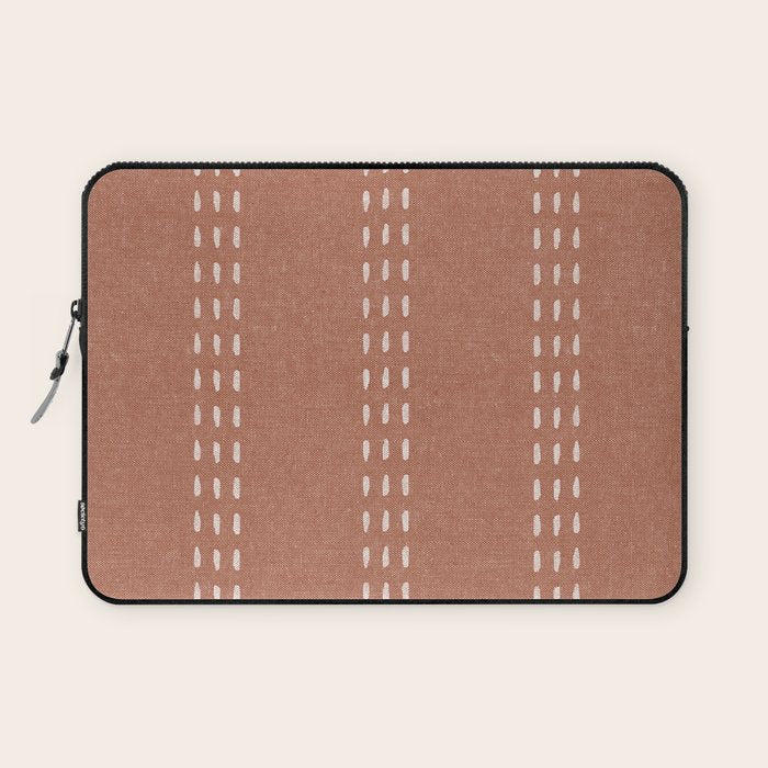 boho vertical stitch - terracotta Laptop Sleeve Gallery Image 1