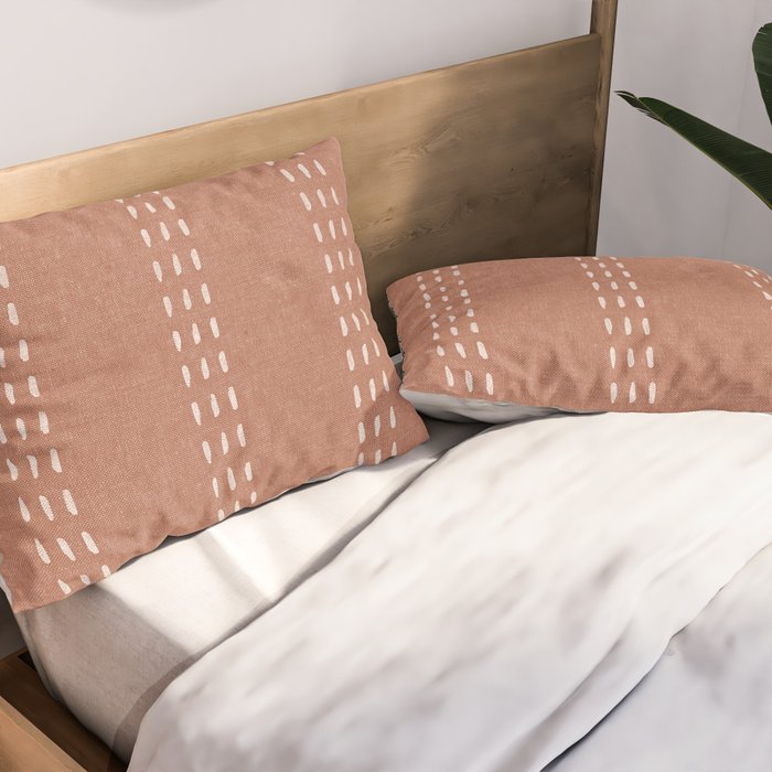 boho vertical stitch - terracotta Pillow Sham Gallery Image 2