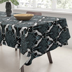 Night Cheetahs - black, white, and blue Tablecloth Gallery Image 3
