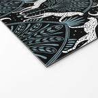 Night Cheetahs - black, white, and blue Welcome Mat Gallery Image 2
