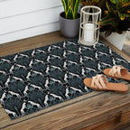 Night Cheetahs - black, white, and blue Outdoor Rug Gallery Image 2